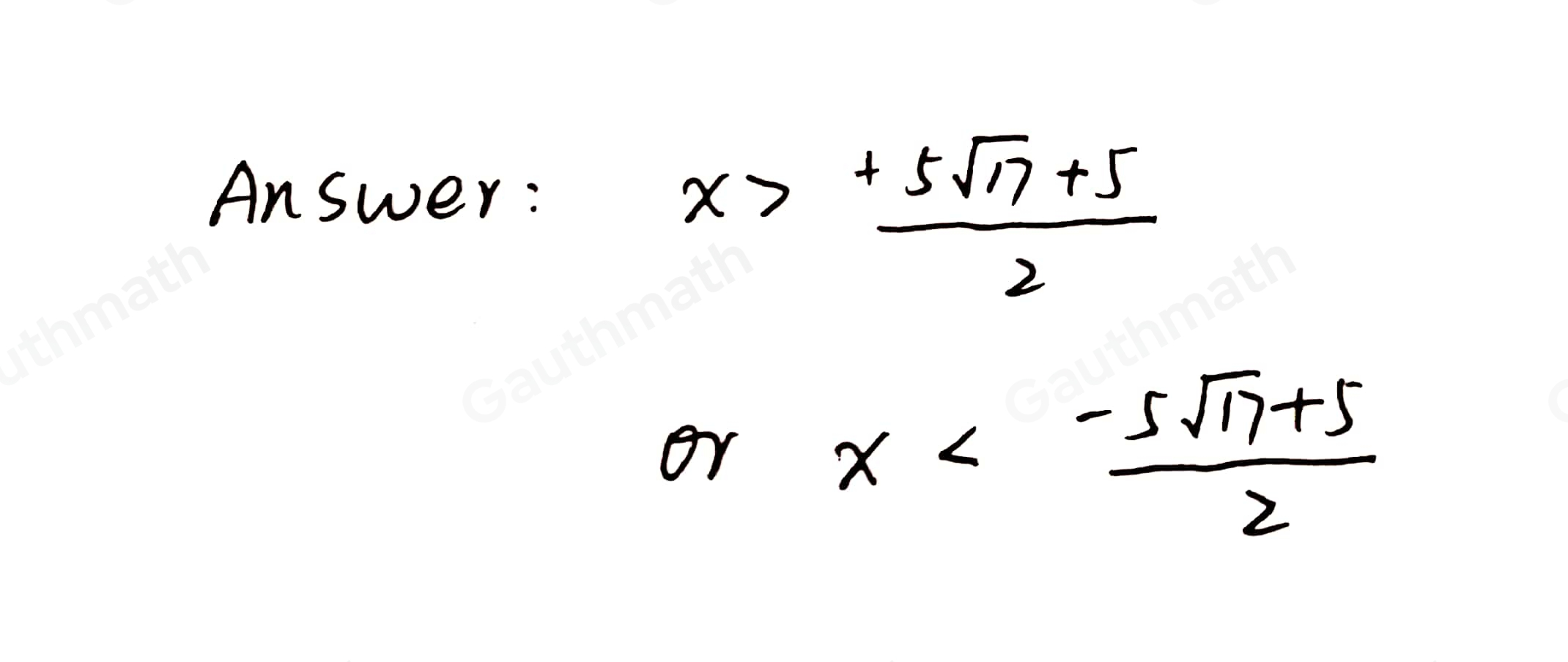 If 5x+x2>100 , then x is not